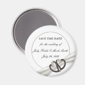 Zwart-wit diamantharten besparen de datum magneet (Voorkant / Achterkant)