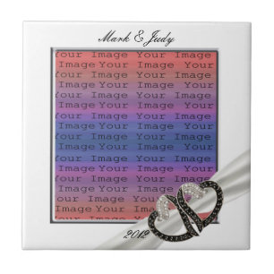 Zwart-wit diamantharten keramische Tegel Tegeltje