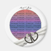 Zwart-wit diamantharten Magnet (Voorkant)