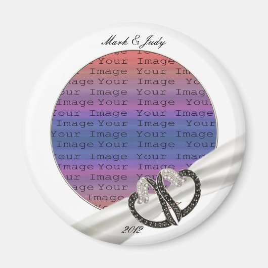 Zwart-wit diamantharten Magnet (Voorkant)