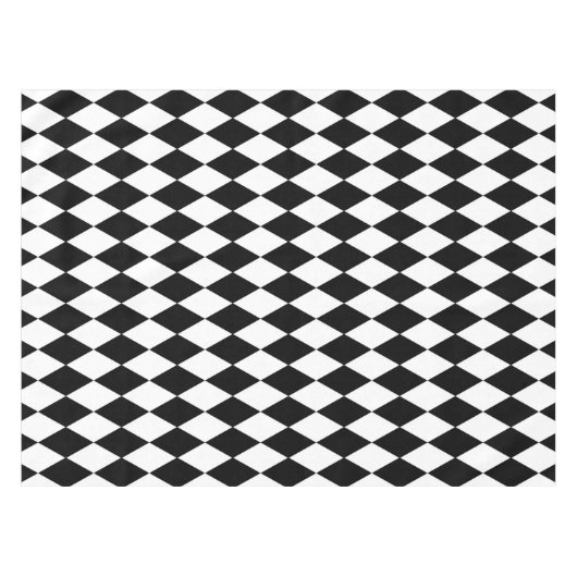 Zwart-wit diamantontwerp tafelkleed (Voorkant (Horizontaal))
