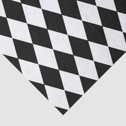 Zwart-wit diamantontwerp tissuepapier (Detail)