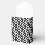 Zwart-wit diamantpatroon bedankdoosjes (Geopend)