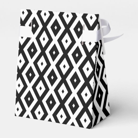 Zwart-wit diamantpatroon bedankdoosjes (Achterkant)