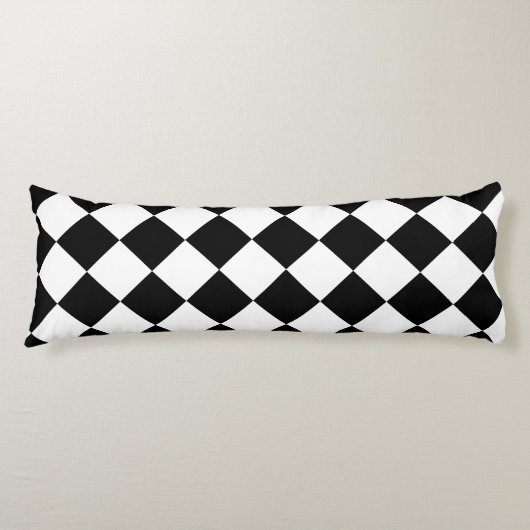 Zwart-wit diamantpatroon body pillow lichaamskussen (Voorkant)