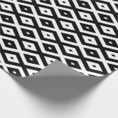 Zwart-wit diamantpatroon cadeaupapier (Hoek)