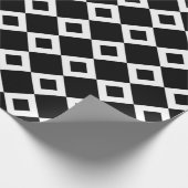 Zwart-wit diamantpatroon cadeaupapier (Hoek)