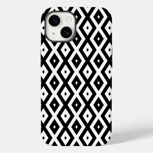 Zwart-wit diamantpatroon Case-Mate iPhone case (Achterkant)