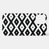 Zwart-wit diamantpatroon Case-Mate iPhone case (Achterkant (horizontaal))
