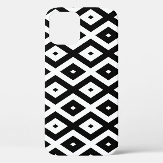 Zwart-wit diamantpatroon Case-Mate iPhone case (Achterkant)