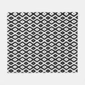 Zwart-wit diamantpatroon fleece deken (Voorkant (Horizontaal))