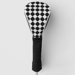 Zwart-wit diamantpatroon golfheadcover