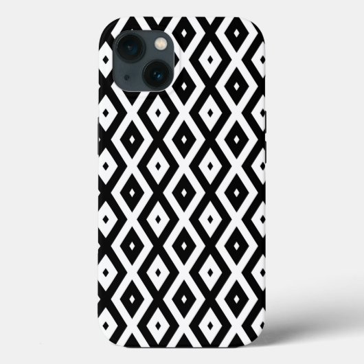 Zwart-wit diamantpatroon Hoesje-Mate iPhone c Case-Mate iPhone Case (Achterkant)