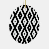 Zwart-wit diamantpatroon keramisch ornament (Rechts)