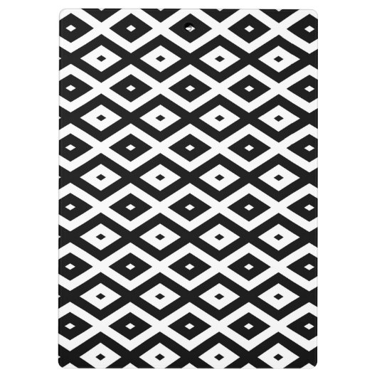 Zwart-wit diamantpatroon klembord (Achterkant)