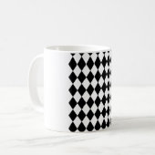 Zwart-Wit Diamantpatroon Koffiemok (Voorkant links)
