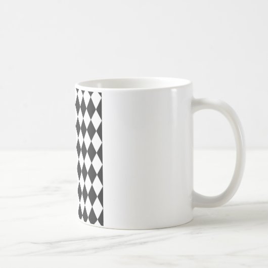 Zwart-Wit Diamantpatroon Koffiemok (Rechts)