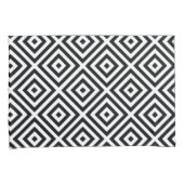 Zwart Wit Diamantpatroon Kussensloop (Voorkant-Rechts)