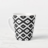 Zwart-wit diamantpatroon latte mok (Linkerhoek)