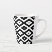 Zwart-wit diamantpatroon latte mok (Rechts)