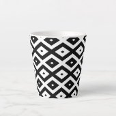 Zwart-wit diamantpatroon latte mok (Voorkant)