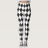 Zwart-wit diamantpatroon leggings (Voorkant)