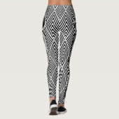 Zwart-wit diamantpatroon leggings (Achterkant)