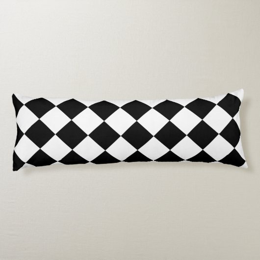 Zwart wit diamantpatroon lichaamskussen (Achterkant)