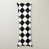 Zwart wit diamantpatroon lichaamskussen (Voorkant Verticaal)