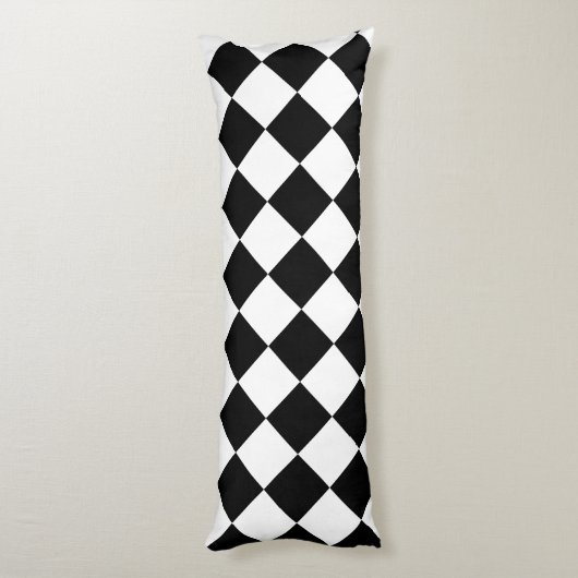 Zwart wit diamantpatroon lichaamskussen (Achterkant (Verticaal))