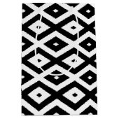 Zwart-wit diamantpatroon medium cadeauzakje (Voorkant)