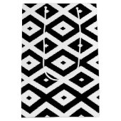 Zwart-wit diamantpatroon medium cadeauzakje (Achterkant)