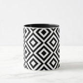 Zwart-wit diamantpatroon mok (Midden)