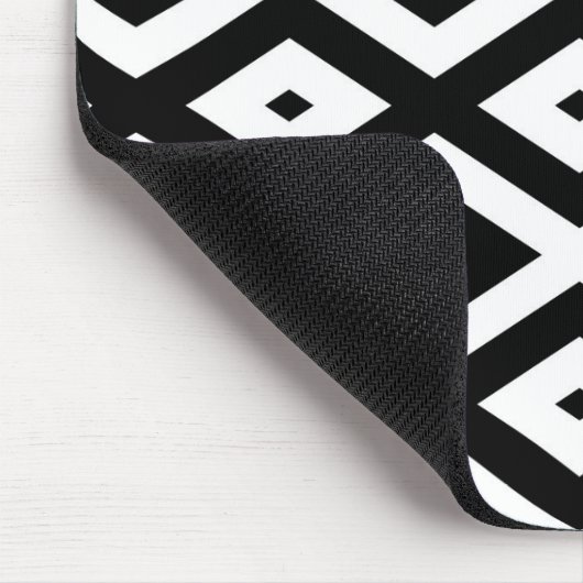 Zwart-wit diamantpatroon muismat (Hoek)