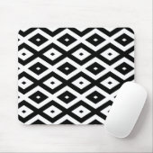Zwart-wit diamantpatroon muismat (Met muis)