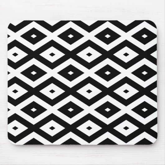 Zwart-wit diamantpatroon muismat (Voorkant)
