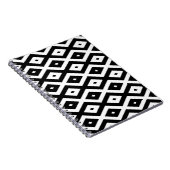 Zwart-wit diamantpatroon notitieboek (Rechterzijde)