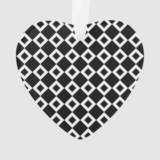 Zwart-wit diamantpatroon ornament (achterkant)