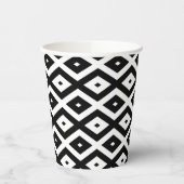 Zwart-wit diamantpatroon papieren bekers (Links)