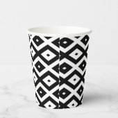 Zwart-wit diamantpatroon papieren bekers (Rechts)