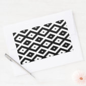 Zwart-wit diamantpatroon rechthoekige sticker (Envelop)