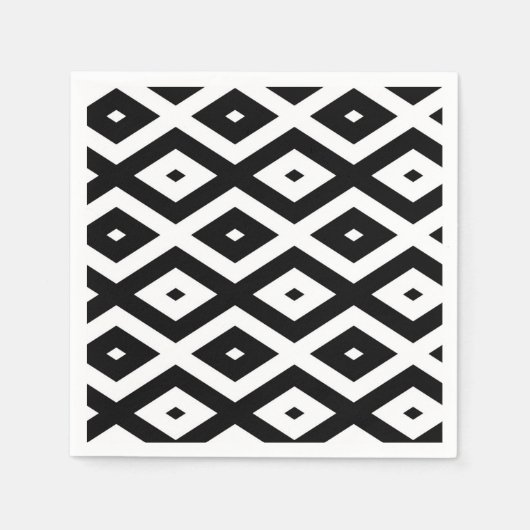 Zwart-wit diamantpatroon servet (Voorkant)