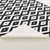 Zwart-wit diamantpatroon sherpa deken (3/4)