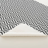 Zwart-wit diamantpatroon sherpa deken (3/4)