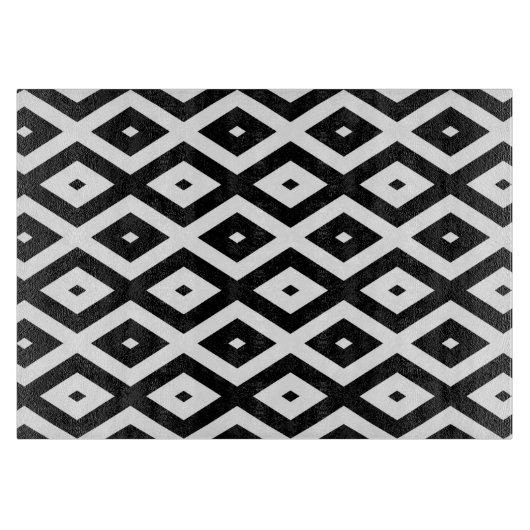 Zwart-wit diamantpatroon snijplank (Voorkant)