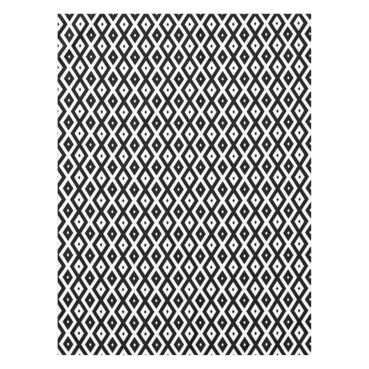 Zwart-wit diamantpatroon tafelkleed (Voorkant)