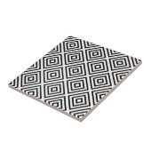 Zwart-wit diamantpatroon tegeltje (Zijkant)