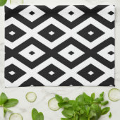 Zwart-wit diamantpatroon theedoek (Gevouwen)