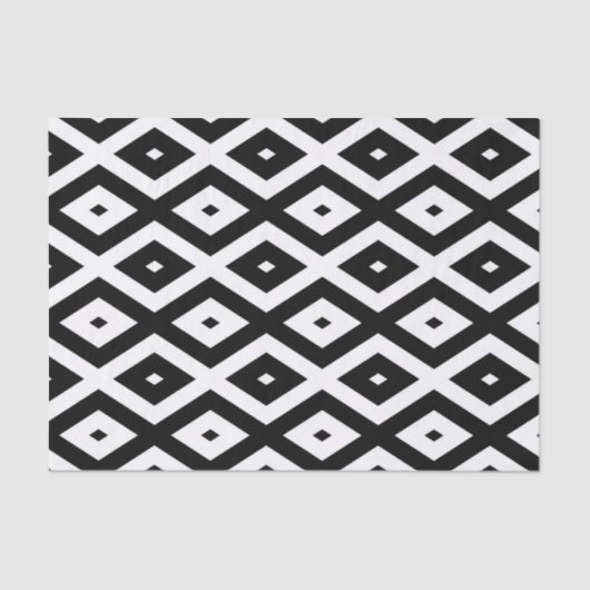 Zwart-wit diamantpatroon tissuepapier (Voorkant)