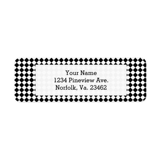 Zwart-wit diamantpatroon van Shirley Taylor Etiket (Voorkant)